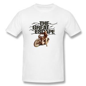 The Great Escape T Shirt popular men's short sleeve men White printed Tshirt Summer large TShirts Cotton tops